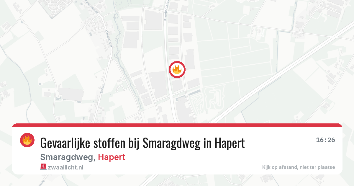 Gevaarlijke stoffen bij Smaragdweg in Hapert — 25 jun 2026