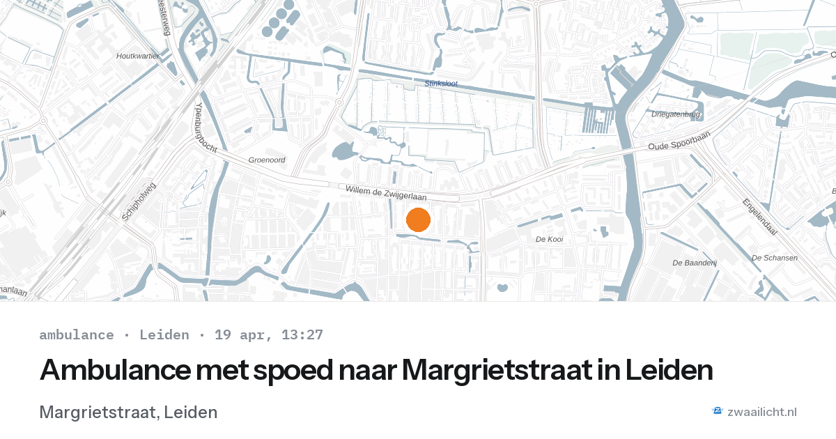 Ambulance met spoed naar Margrietstraat in Leiden — 19 apr 2026