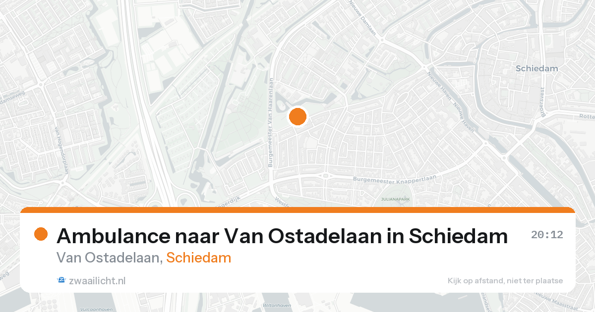 Ambulance naar Van Ostadelaan in Schiedam — 20 aug 2026