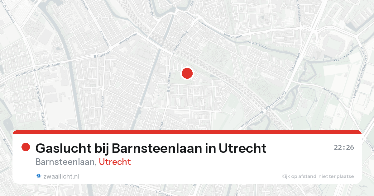 Gaslucht bij Barnsteenlaan in Utrecht — 17 aug 2026