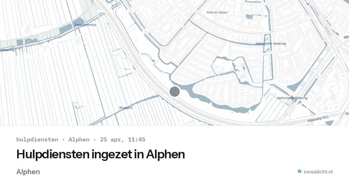 Hulpdiensten ingezet in Alphen — 25 apr 2026 | 🚨 Zwaailicht.nl
