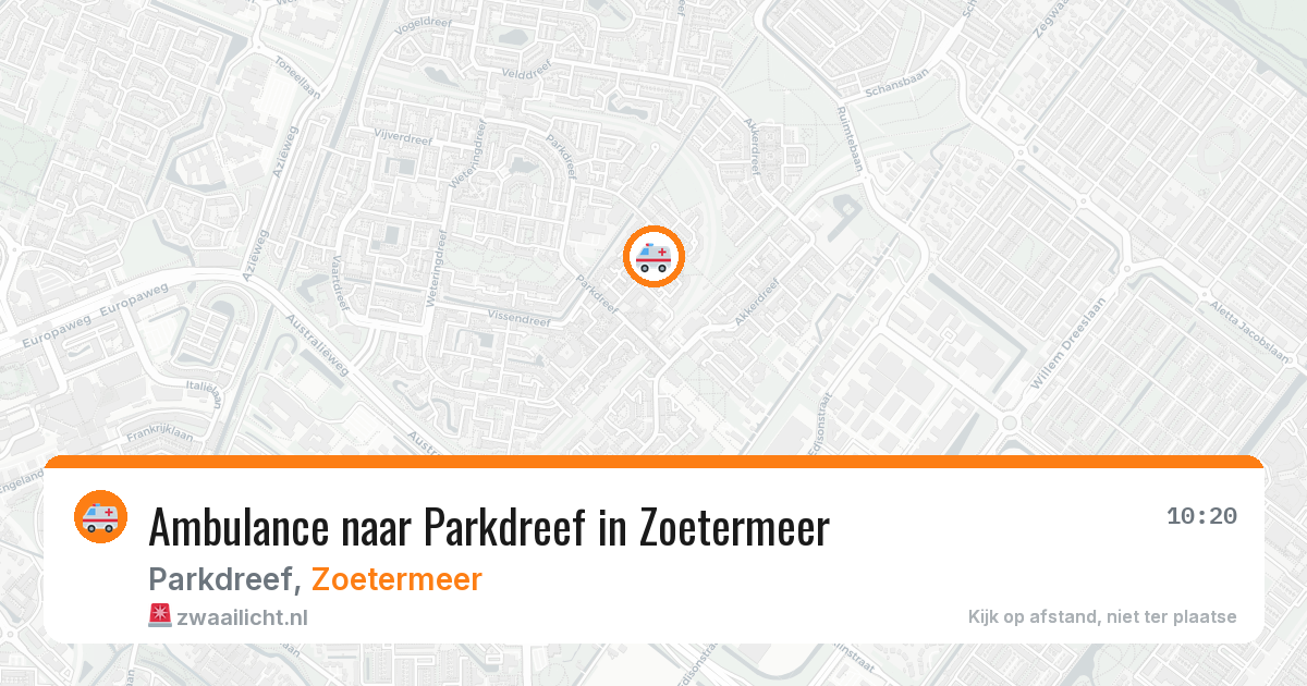 Ambulance naar Parkdreef in Zoetermeer — 7 aug 2026
