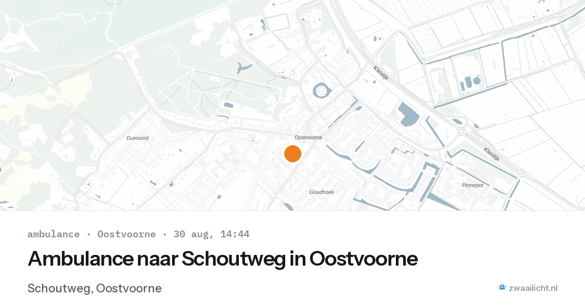 Ambulance naar Schoutweg in Oostvoorne — 30 aug 2026