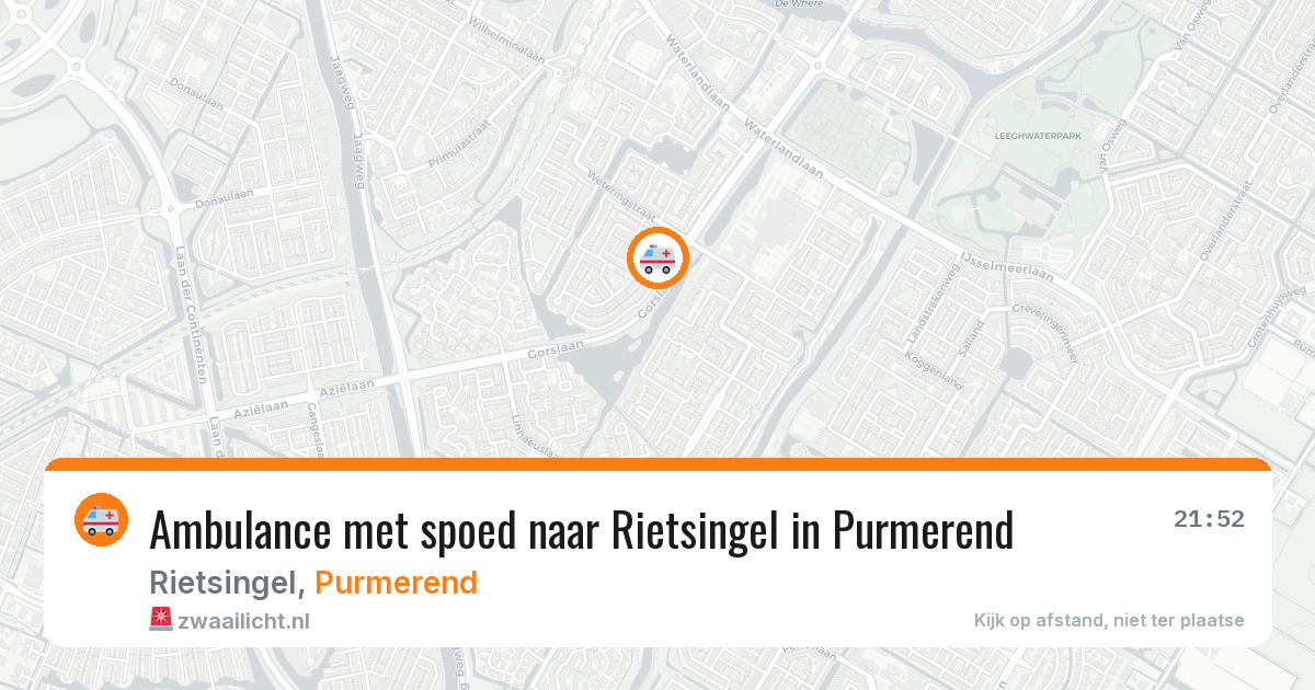Ambulance met spoed naar Rietsingel in Purmerend — 19 mrt 2026
