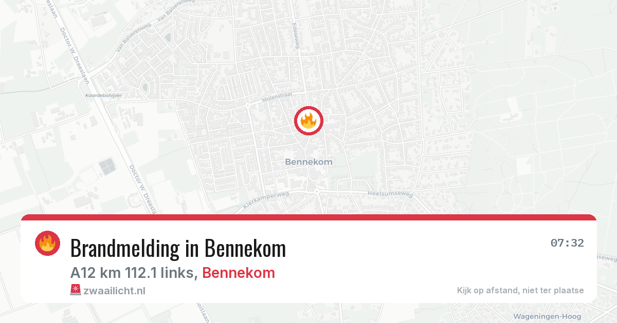 Brandmelding in Bennekom — 29 jan 2026