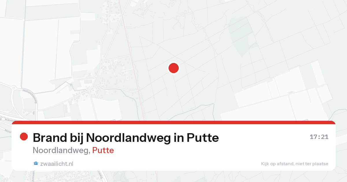 Brand bij Noordlandweg in Putte — 23 aug 2026