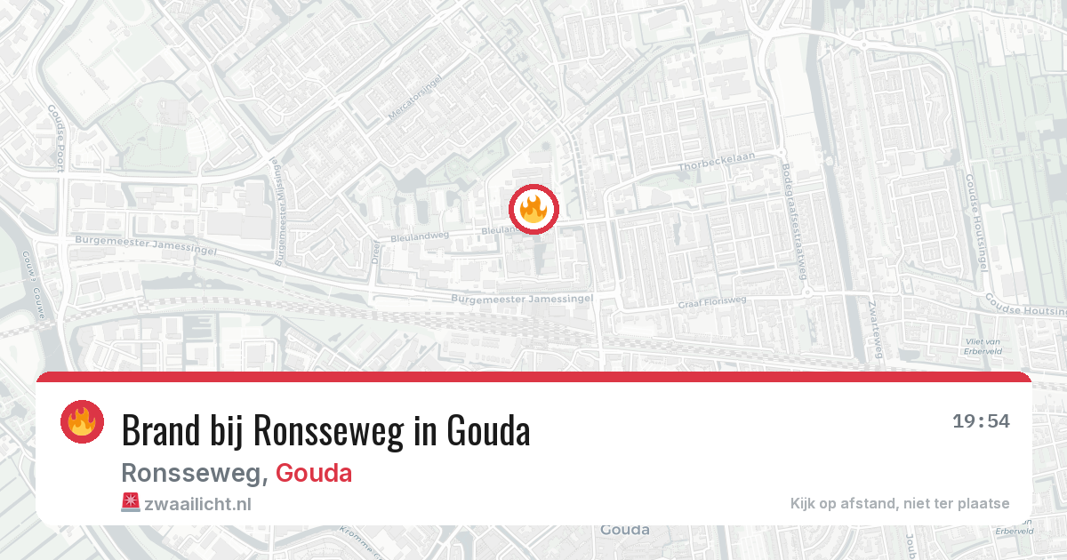 Brand bij Ronsseweg in Gouda — 11 aug 2026
