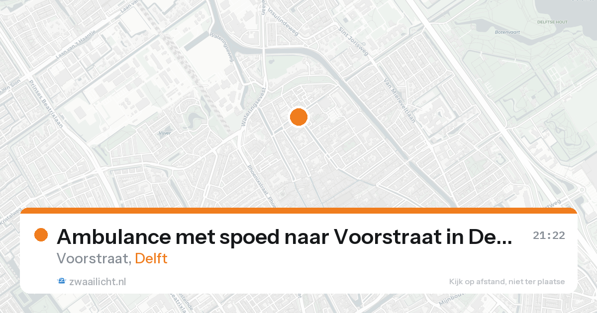 Ambulance met spoed naar Voorstraat in Delft — 23 aug 2026