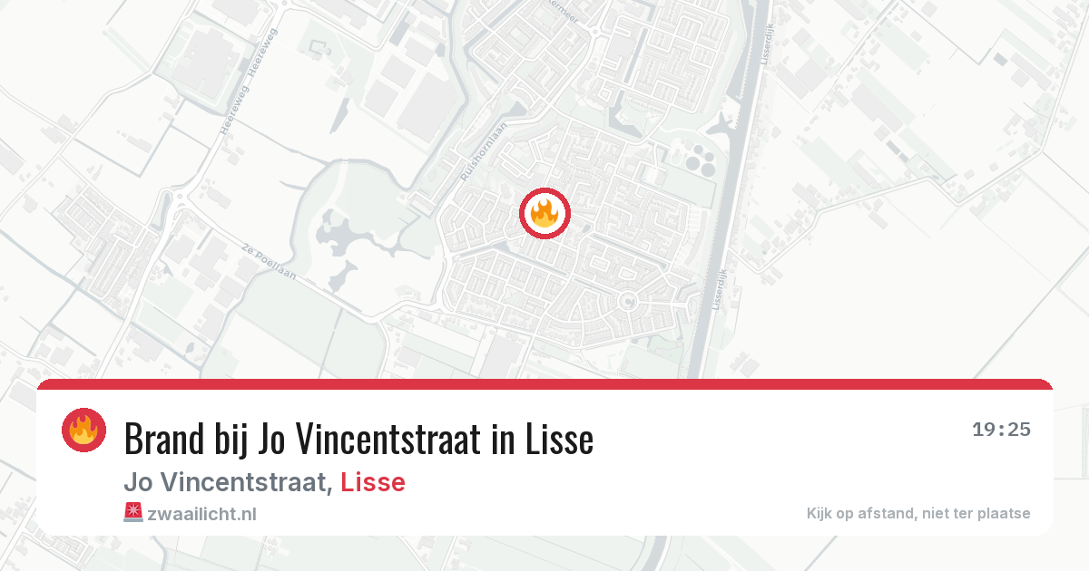 Brand bij Jo Vincentstraat in Lisse — 24 jun 2026