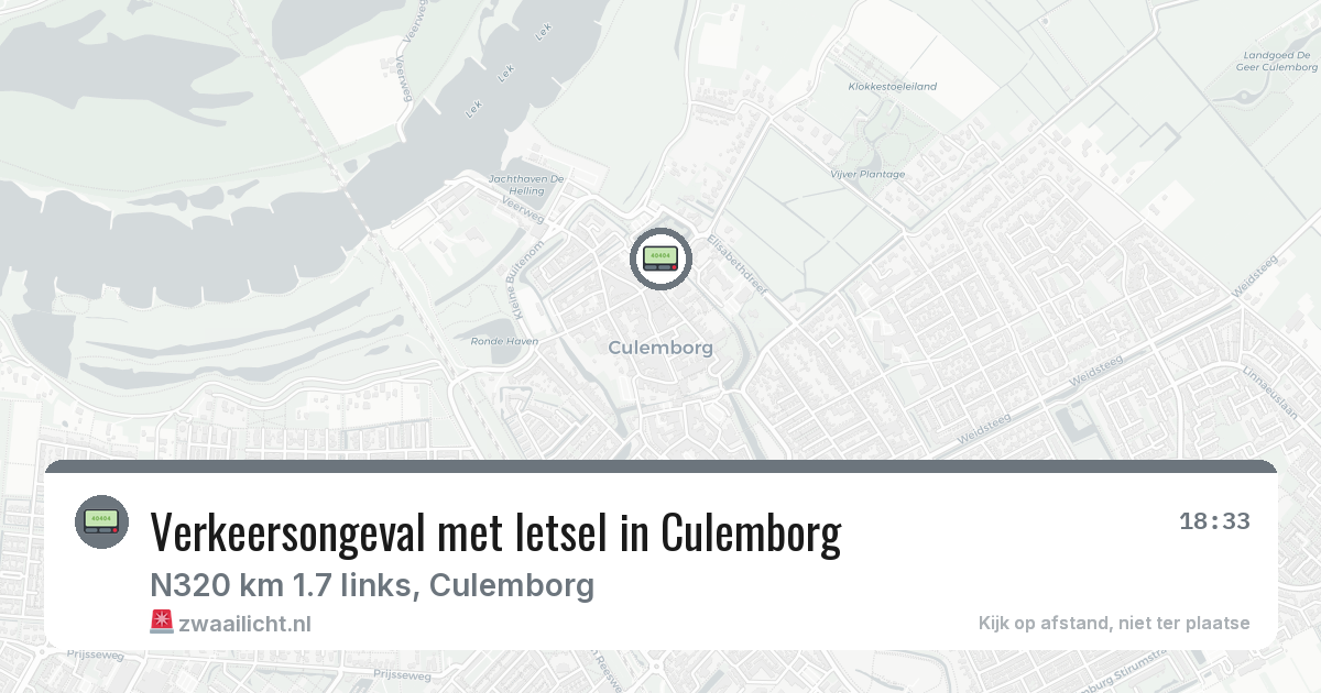 Verkeersongeval met letsel in Culemborg — 28 jul 2026
