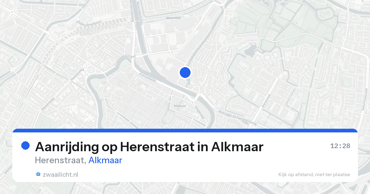 Aanrijding op Herenstraat in Alkmaar — 16 aug 2026