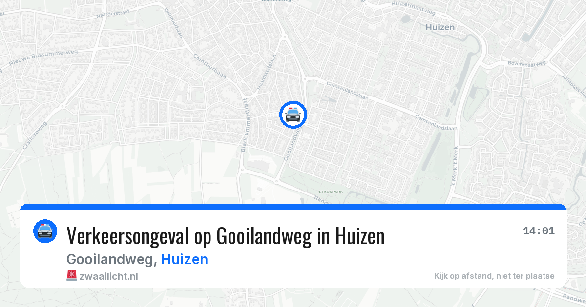 Verkeersongeval op Gooilandweg in Huizen — 15 apr 2026