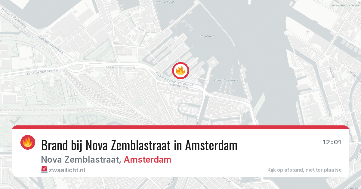 Brand bij Nova Zemblastraat in Amsterdam — 14 jul 2026