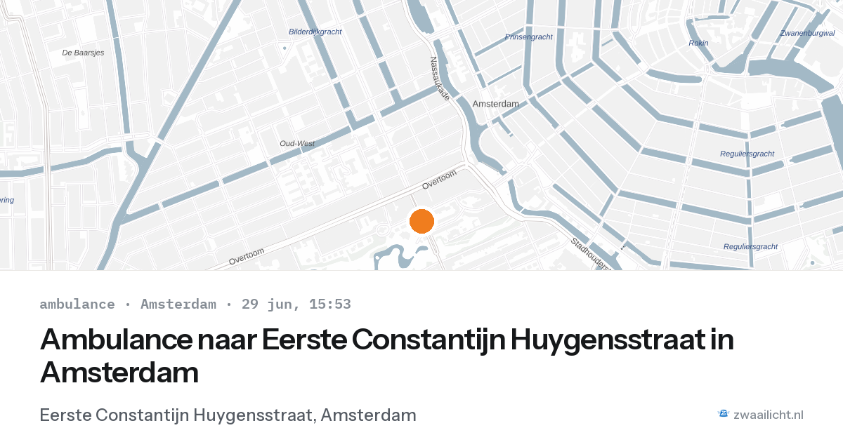 Ambulance naar Eerste Constantijn Huygensstraat in Amsterdam — 29 jun 2026