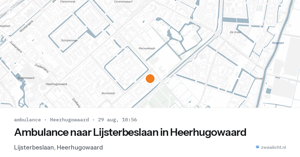 Ambulance naar Lijsterbeslaan in Heerhugowaard — 29 aug 2026