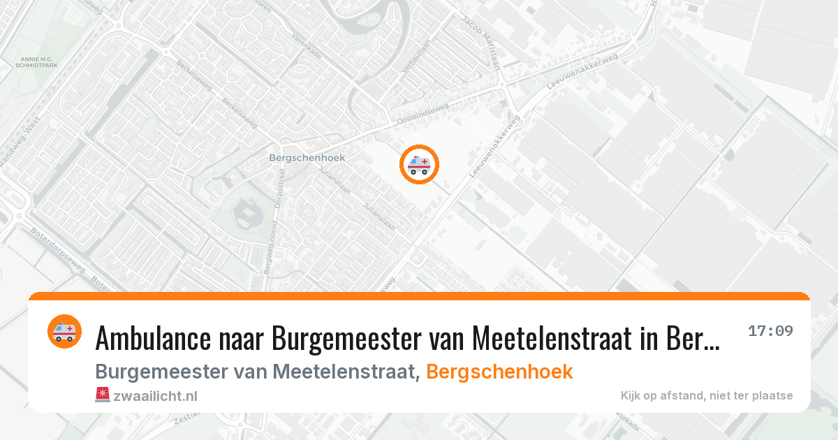 Ambulance naar Burgemeester van Meetelenstraat in Bergschenhoek — 16 mei 2026