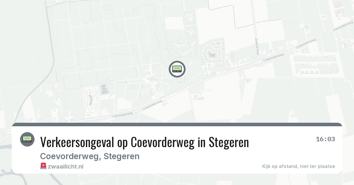 Verkeersongeval op Coevorderweg in Stegeren — 16 jun 2026