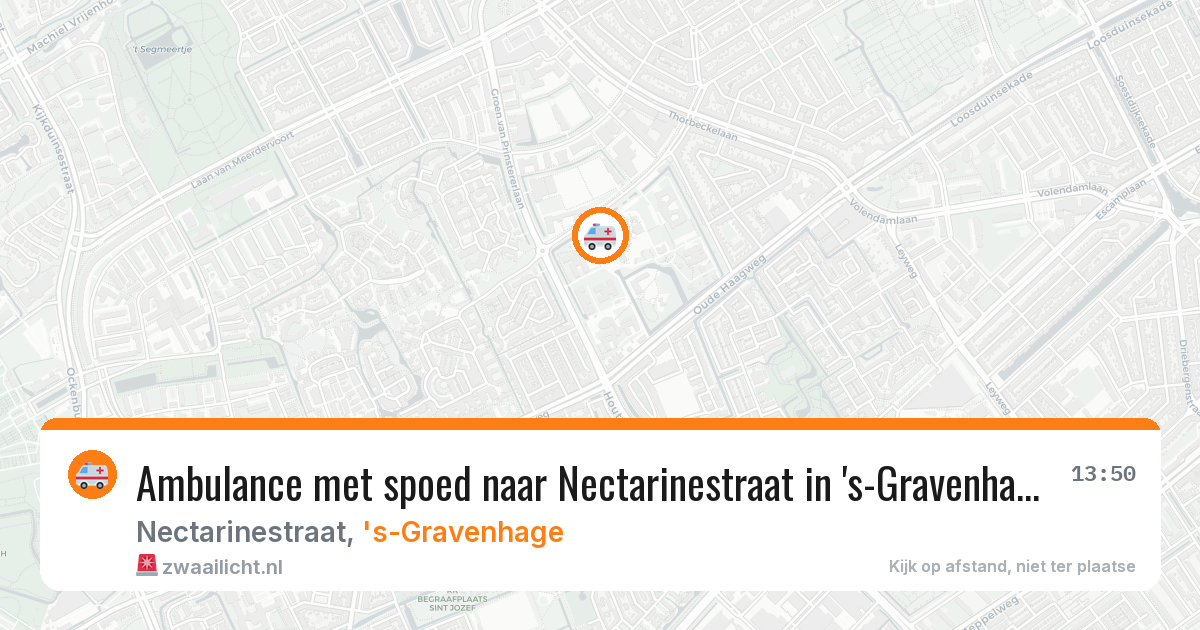 Ambulance met spoed naar Nectarinestraat in 's-Gravenhage — 4 jul 2026