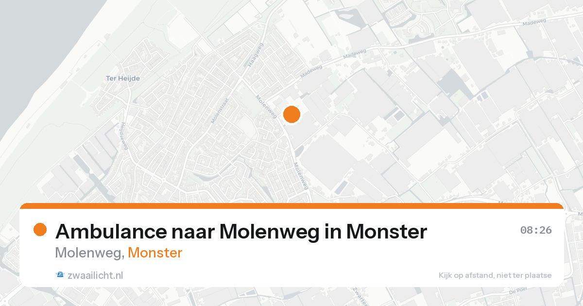 Ambulance naar Molenweg in Monster — 16 aug 2026