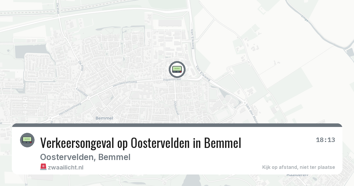 Verkeersongeval op Oostervelden in Bemmel — 22 apr 2026