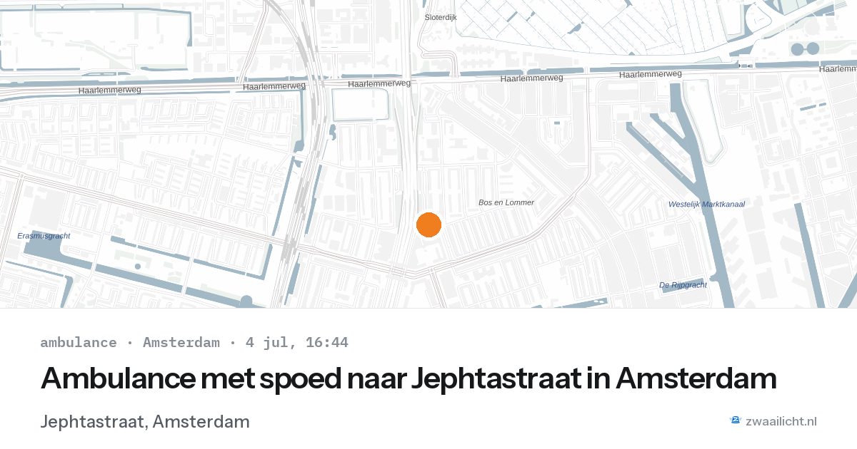 Ambulance met spoed naar Jephtastraat in Amsterdam — 4 jul 2026