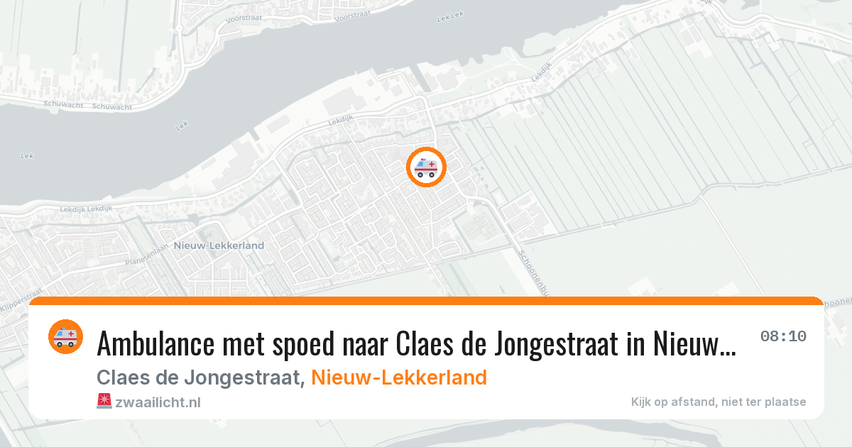 Ambulance met spoed naar Claes de Jongestraat in Nieuw-Lekkerland — 30 mrt 2026