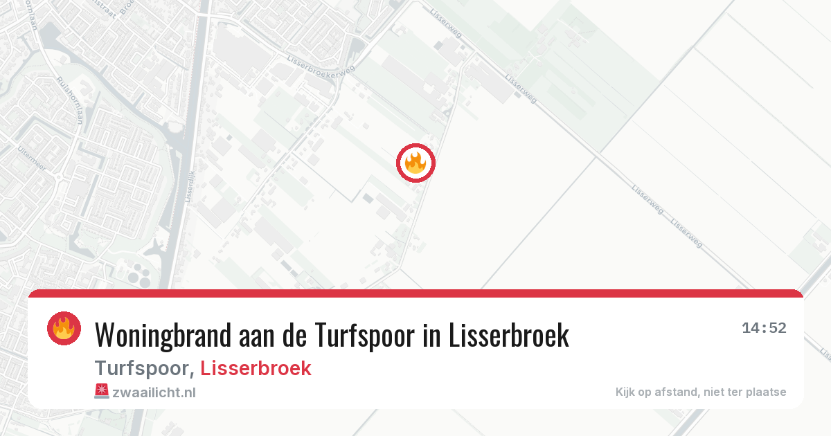Woningbrand aan de Turfspoor in Lisserbroek — 13 jun 2026