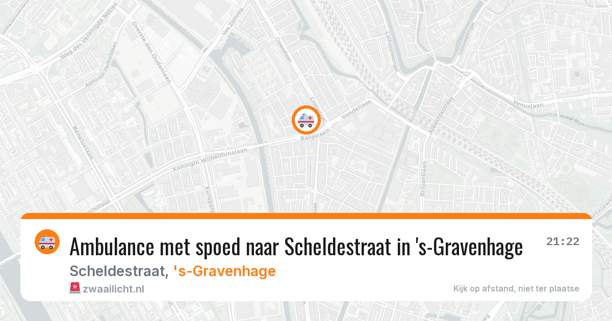 Ambulance met spoed naar Scheldestraat in 's-Gravenhage — 21 mrt 2026