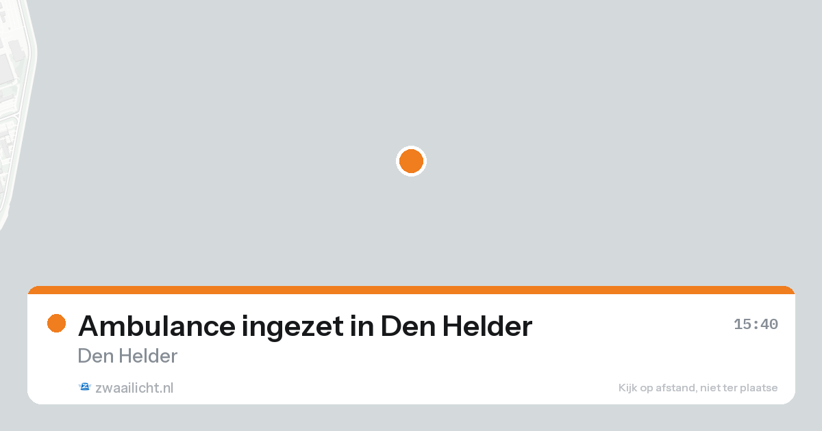 Ambulance ingezet in Den Helder — 20 mei 2026
