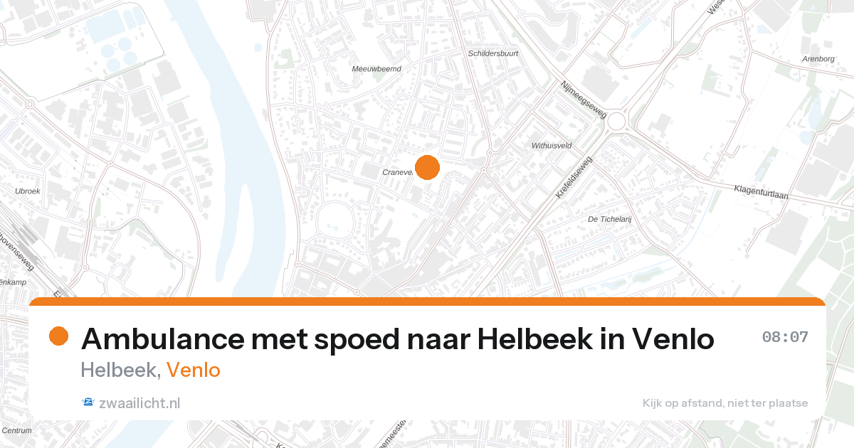 Ambulance met spoed naar Helbeek in Venlo — 11 aug 2026