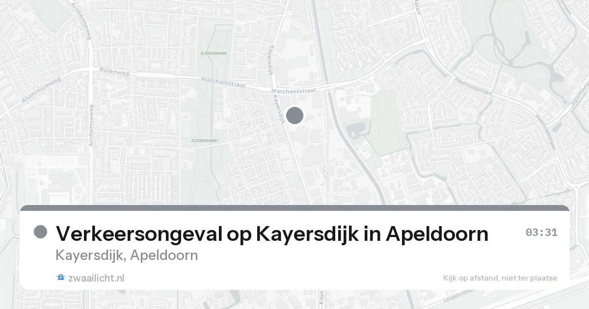 Verkeersongeval op Kayersdijk in Apeldoorn — 16 aug 2026