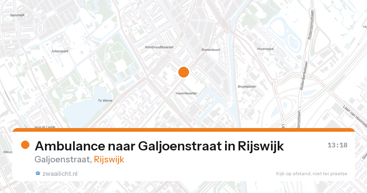 Ambulance naar Galjoenstraat in Rijswijk — 26 aug 2026
