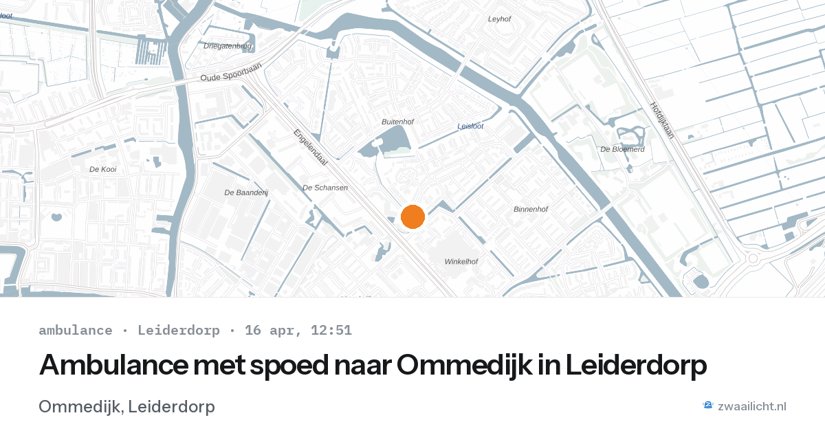 Ambulance met spoed naar Ommedijk in Leiderdorp — 16 apr 2026