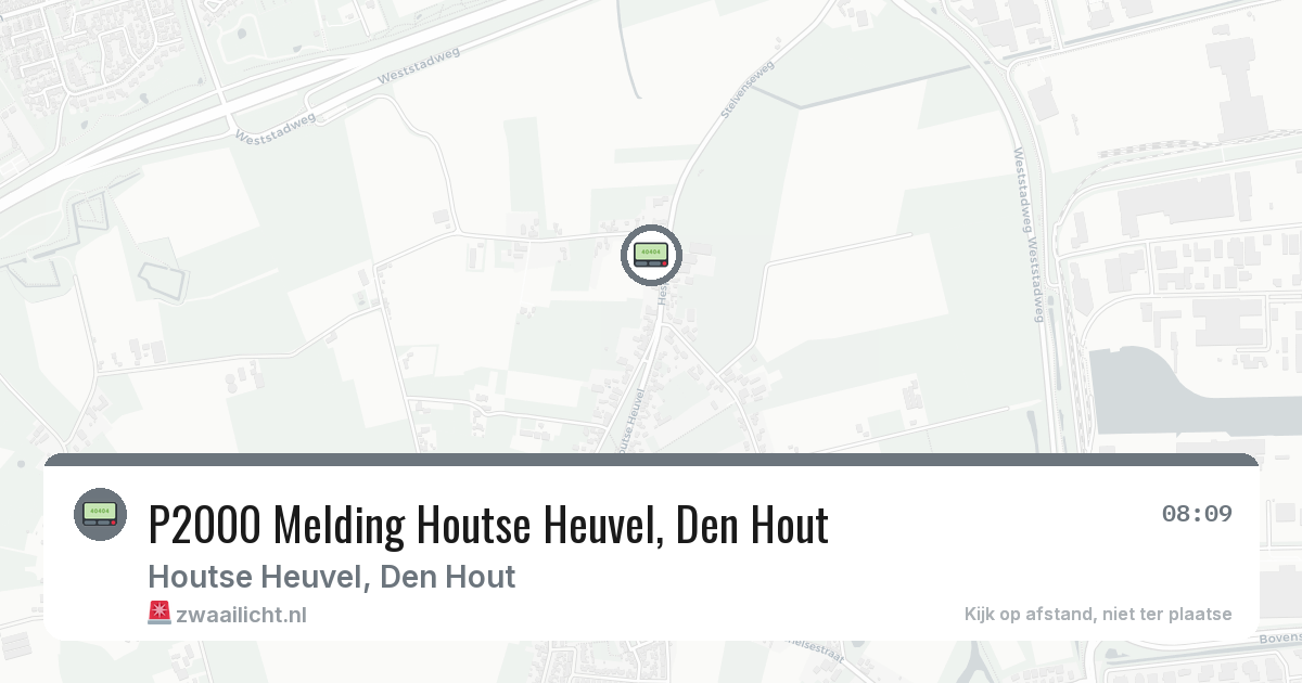 P2000 Melding Houtse Heuvel, Den Hout — 23 jun 2026