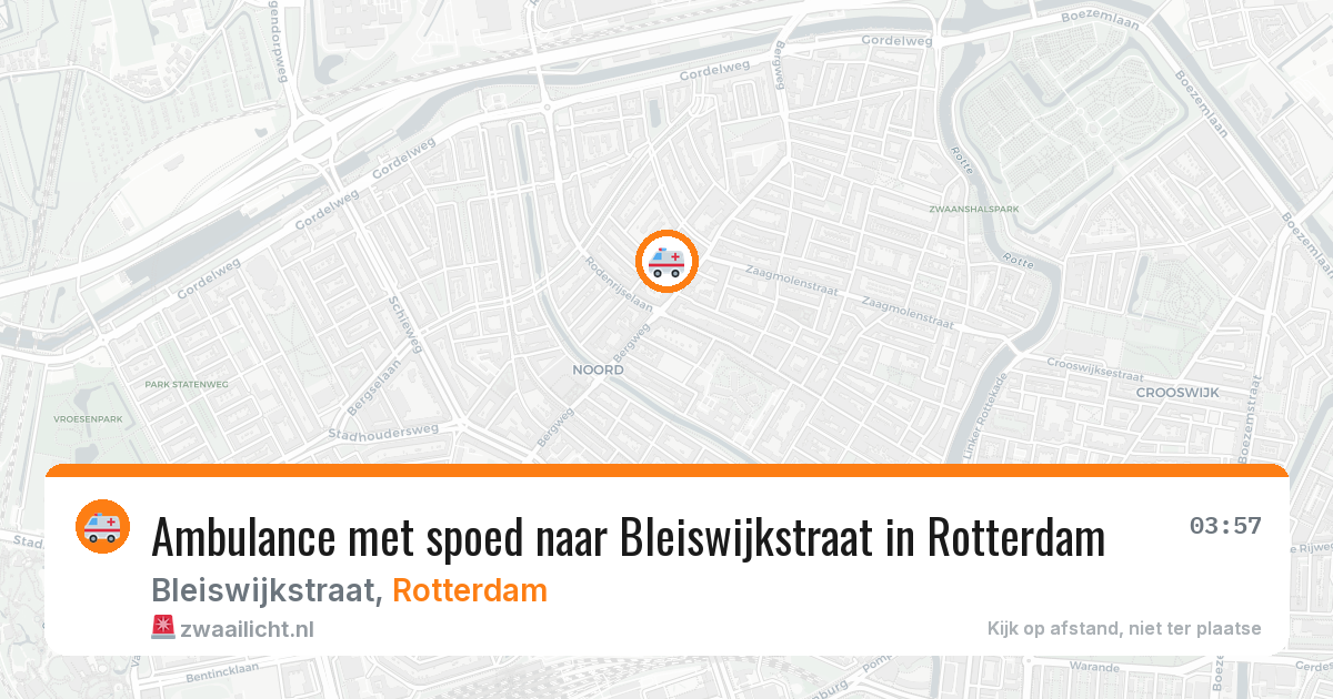 Ambulance met spoed naar Bleiswijkstraat in Rotterdam — 8 aug 2026