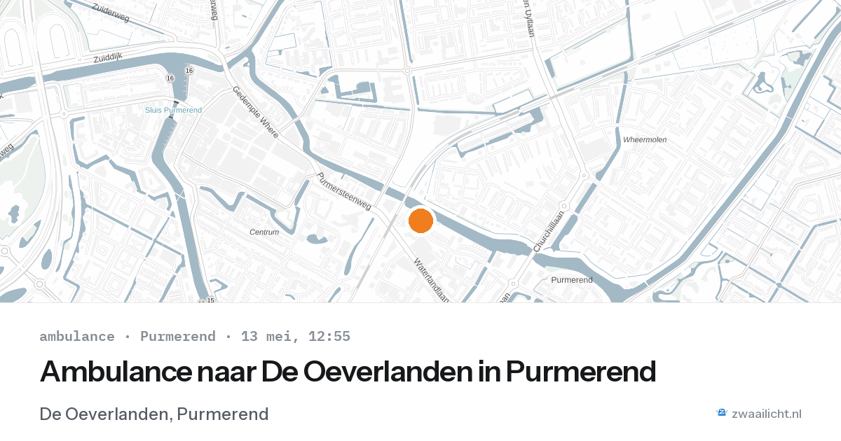 Ambulance naar De Oeverlanden in Purmerend — 13 mei 2026