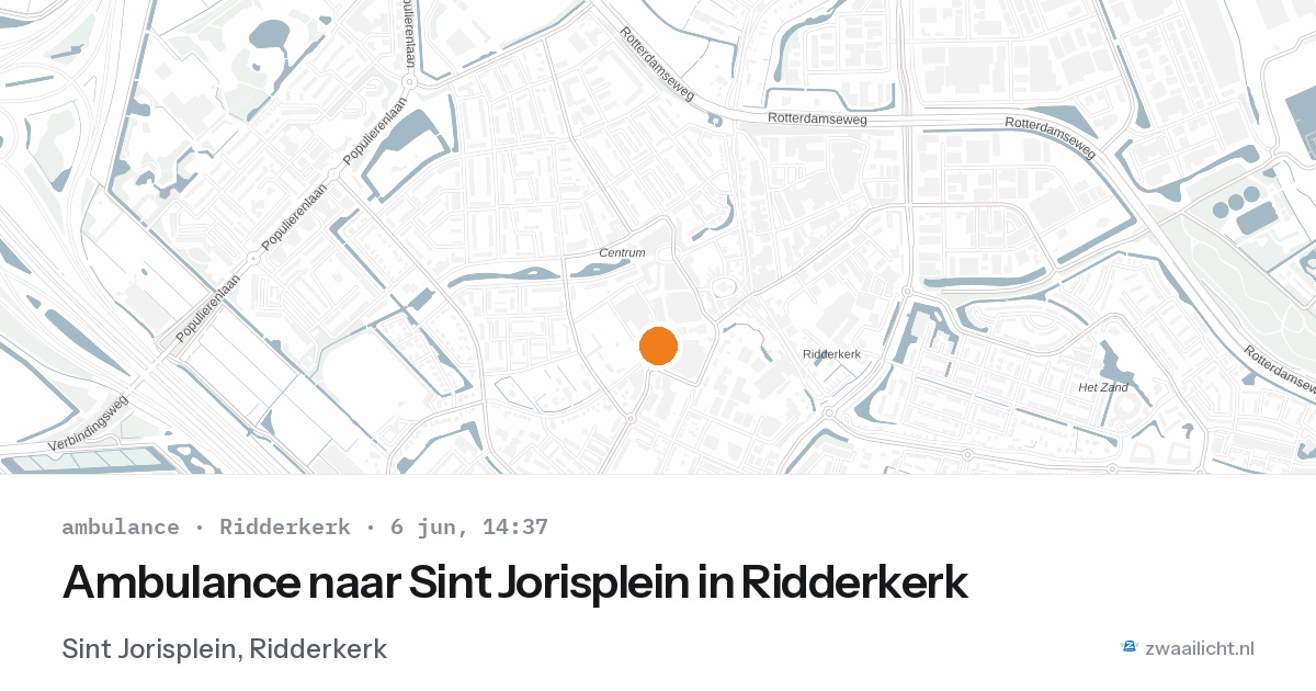 Ambulance naar Sint Jorisplein in Ridderkerk — 6 jun 2026