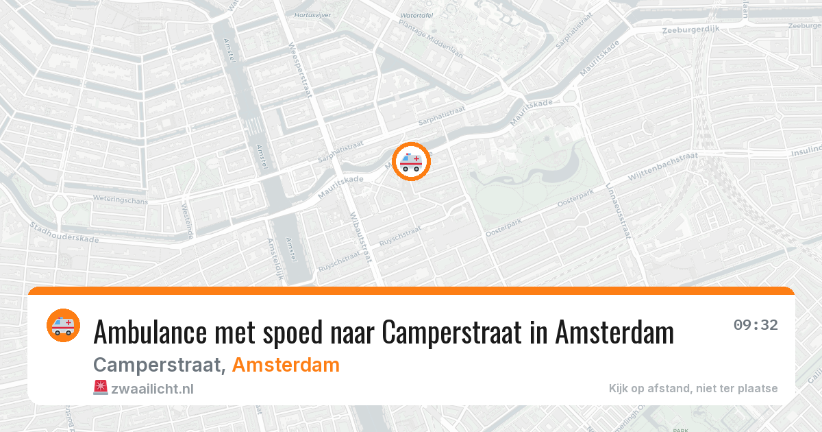 Ambulance met spoed naar Camperstraat in Amsterdam — 10 mrt 2026