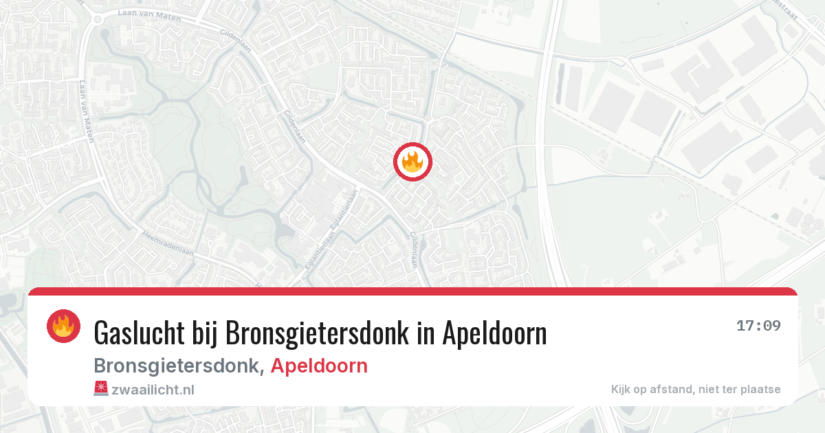 Gaslucht bij Bronsgietersdonk in Apeldoorn — 10 jun 2026