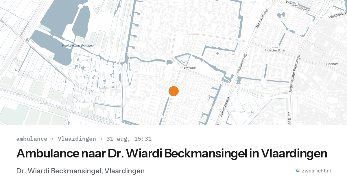 Ambulance naar Dr. Wiardi Beckmansingel in Vlaardingen — 31 aug 2026
