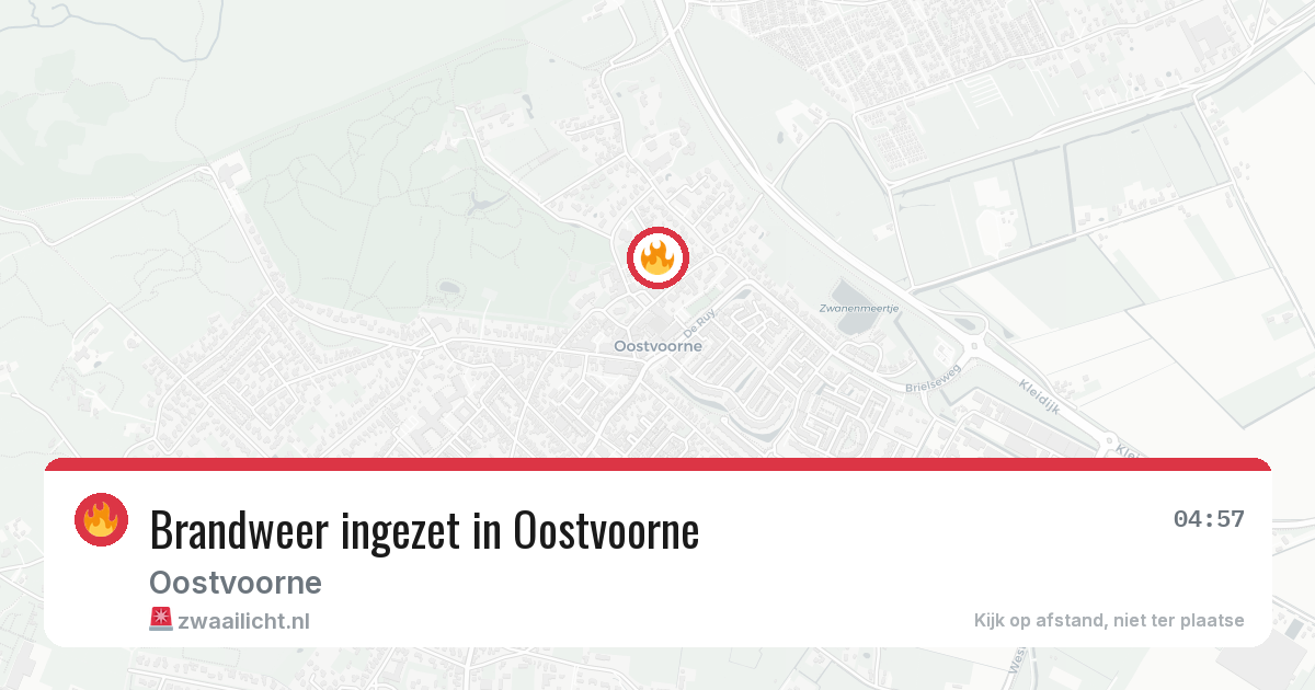 Brandweer ingezet in Oostvoorne — 25 mrt 2026 | 🚨 Zwaailicht.nl