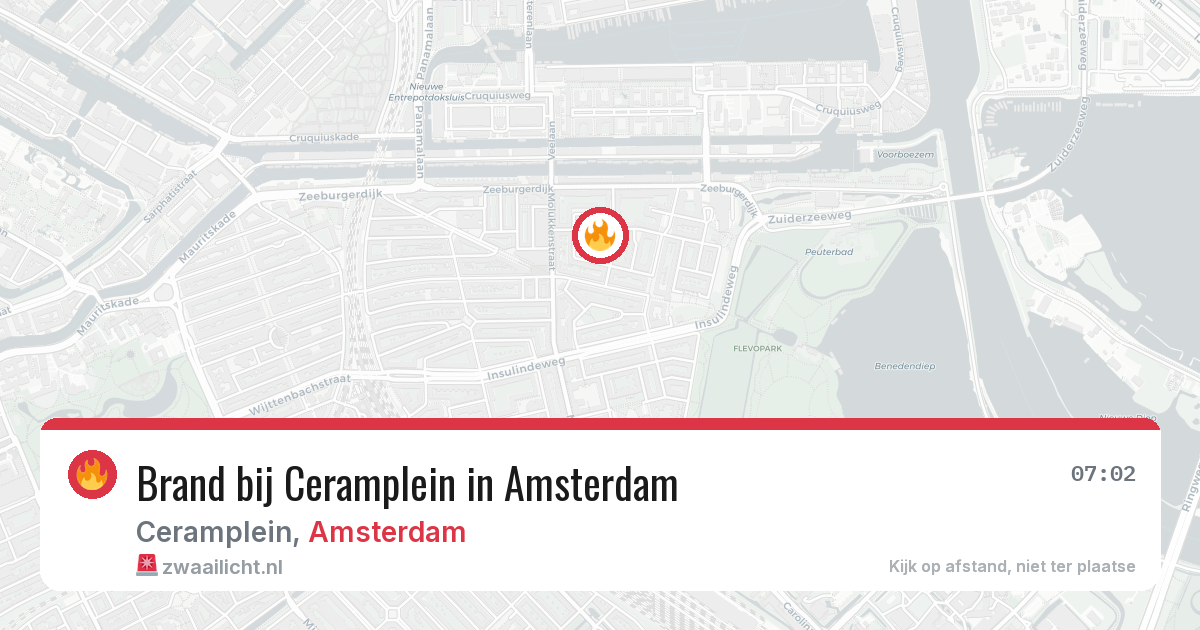 Brand bij Ceramplein in Amsterdam — 8 aug 2026