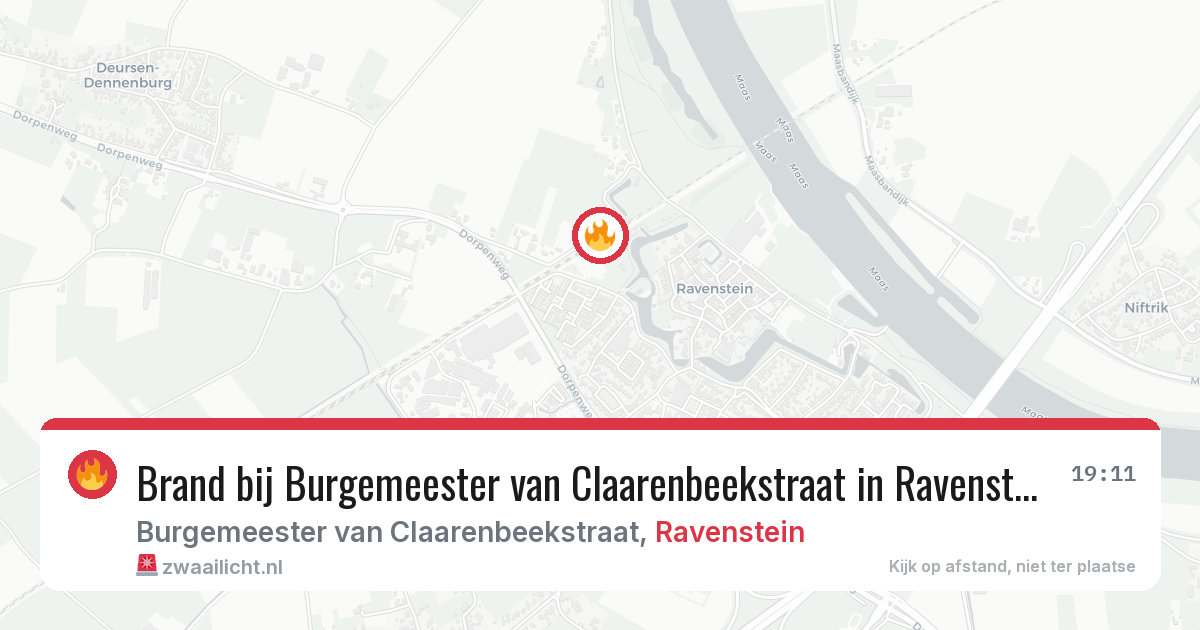 Brand bij Burgemeester van Claarenbeekstraat in Ravenstein — 10 jun 2026