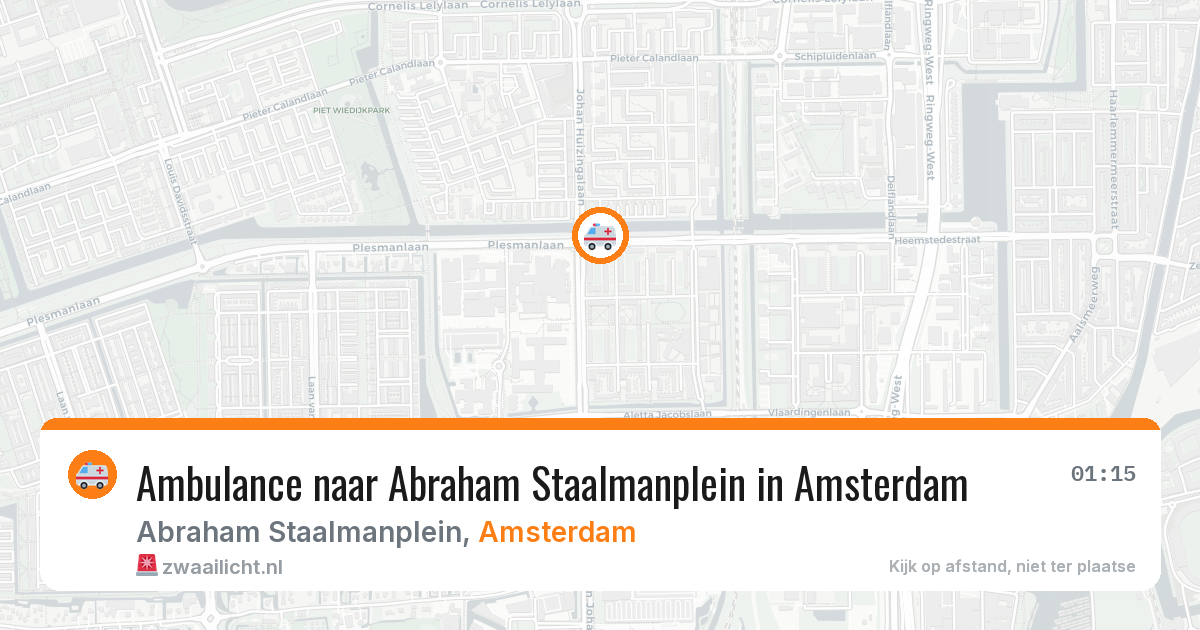 Ambulance naar Abraham Staalmanplein in Amsterdam — 22 jul 2026
