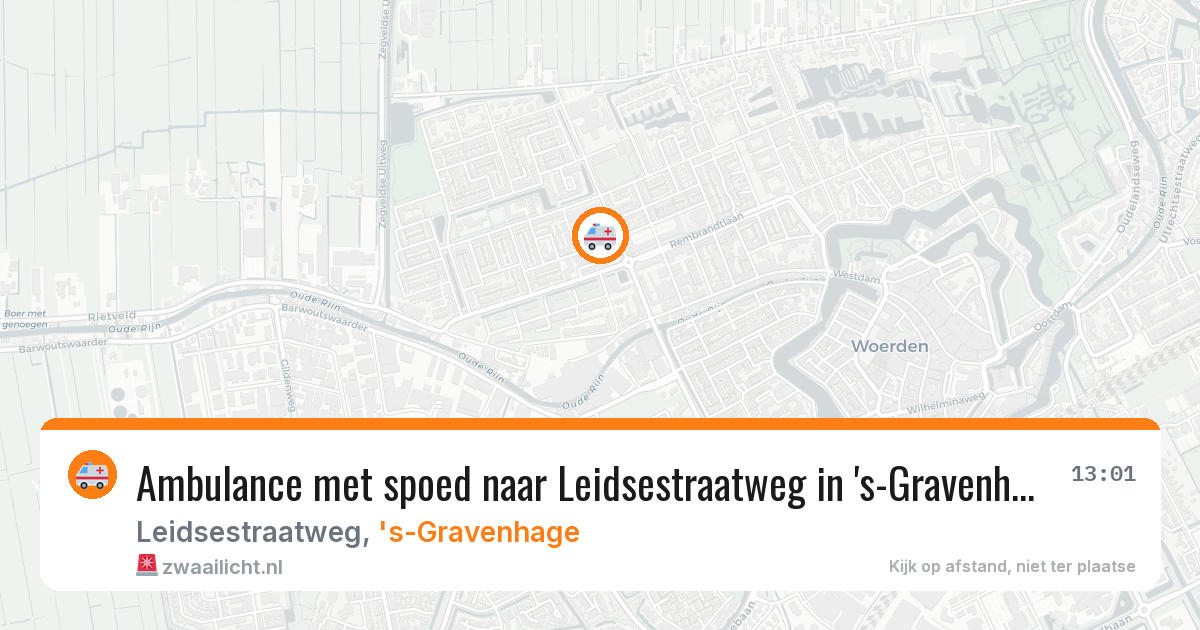Ambulance met spoed naar Leidsestraatweg in 's-Gravenhage — 20 mrt 2026