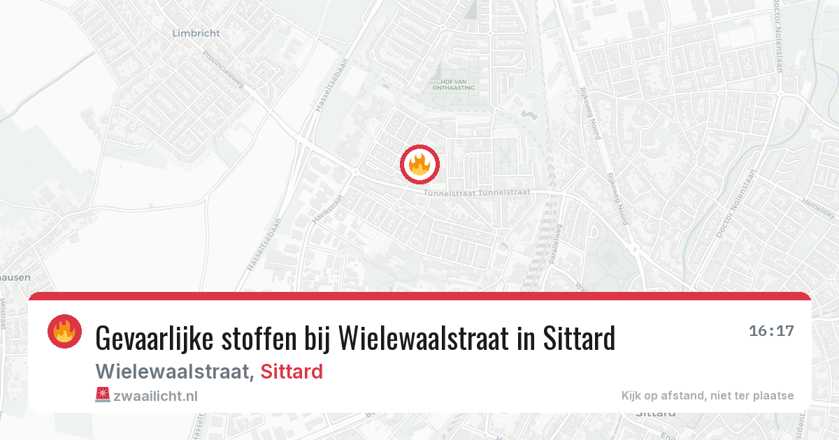 Gevaarlijke stoffen bij Wielewaalstraat in Sittard — 7 jul 2026