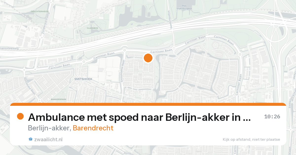 Ambulance met spoed naar Berlijn-akker in Barendrecht — 17 aug 2026