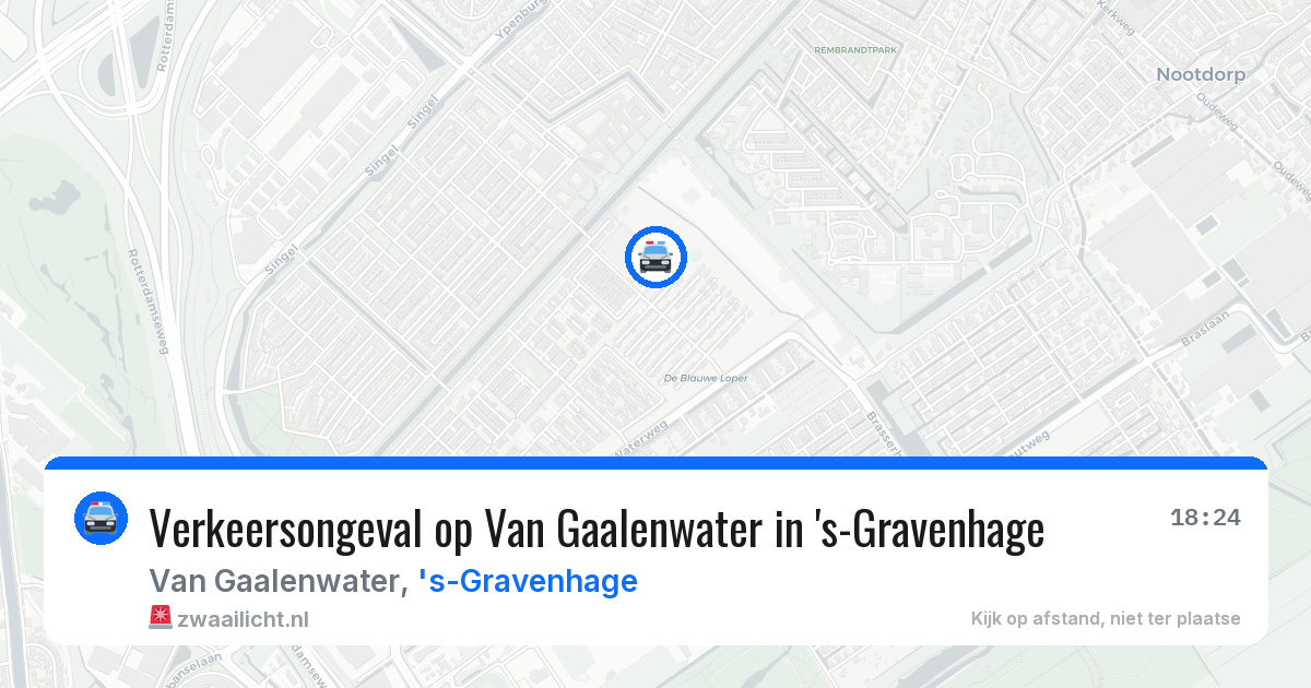 Verkeersongeval op Van Gaalenwater in 's-Gravenhage — 7 jun 2026