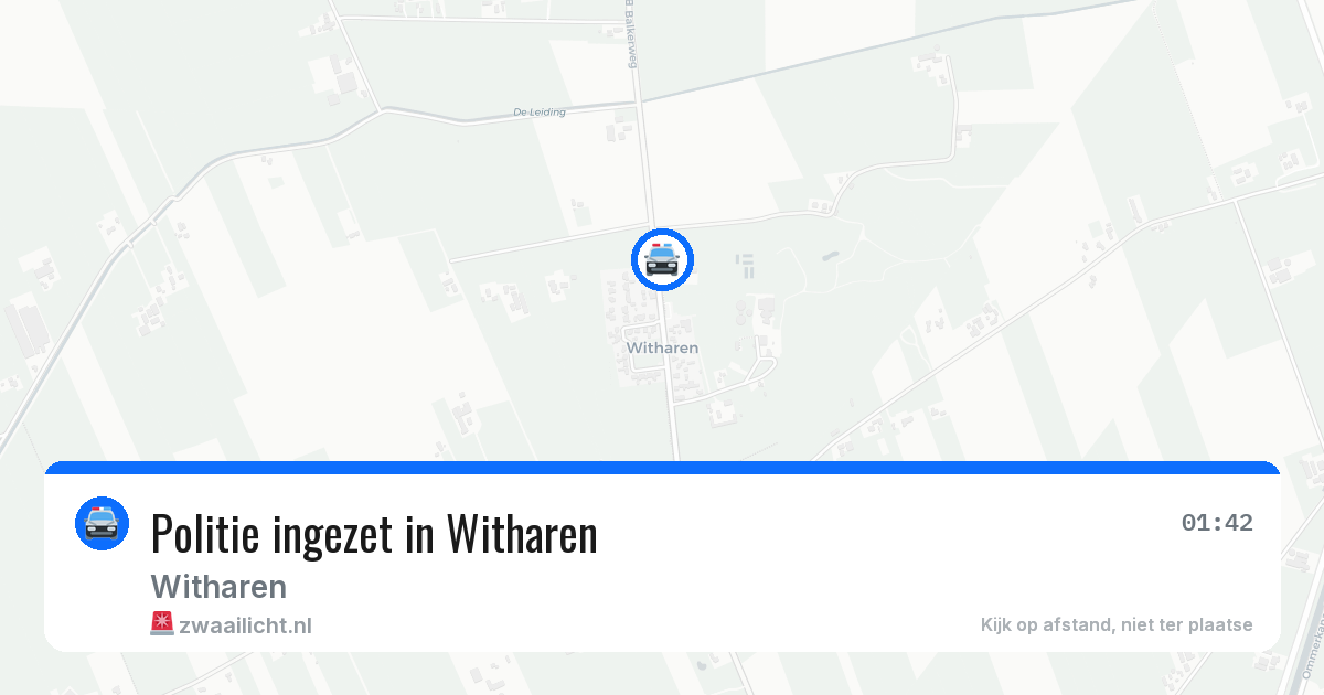 Politie ingezet in Witharen — 18 apr 2026 | 🚨 Zwaailicht.nl