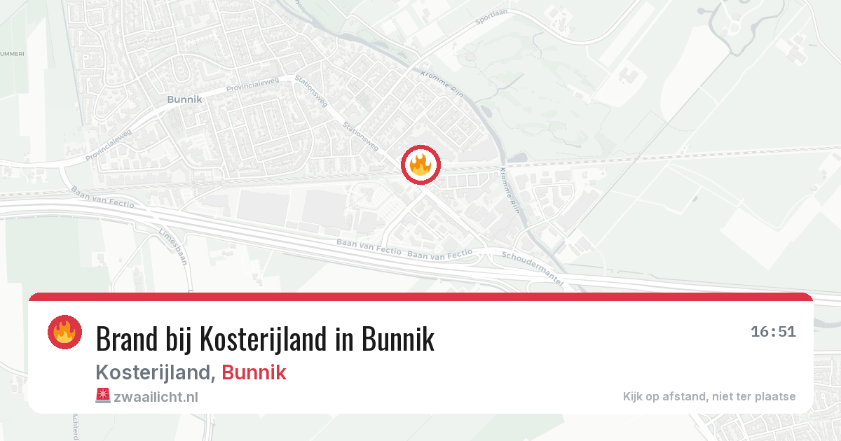Brand bij Kosterijland in Bunnik — 11 jun 2026